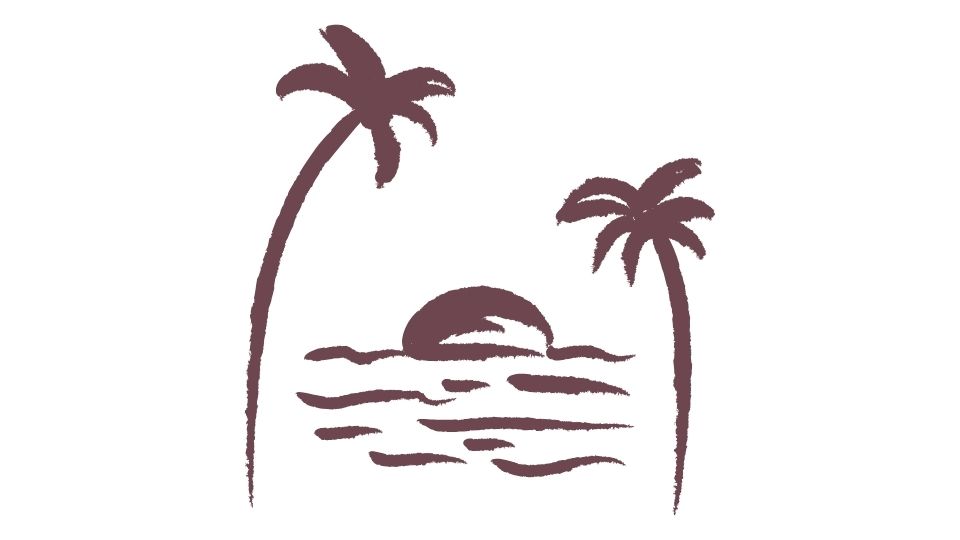 beach illustration simple line