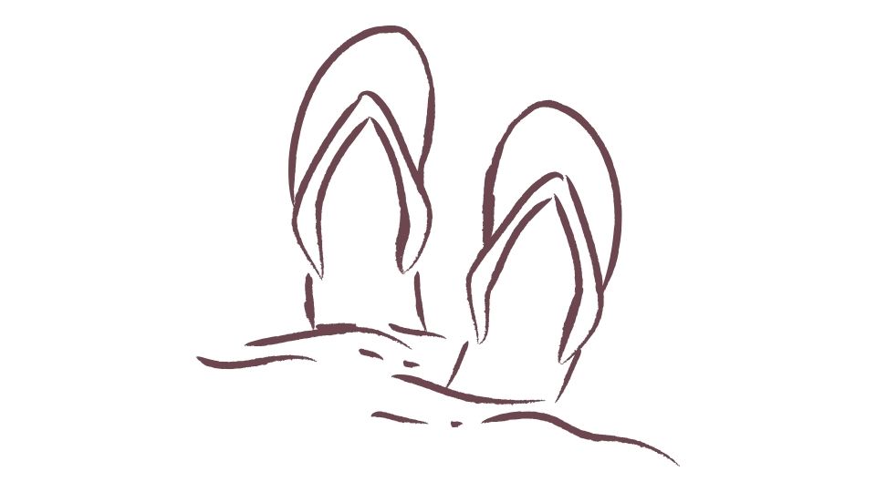 beach illustration simple line