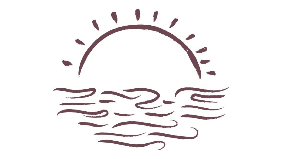beach illustration simple line