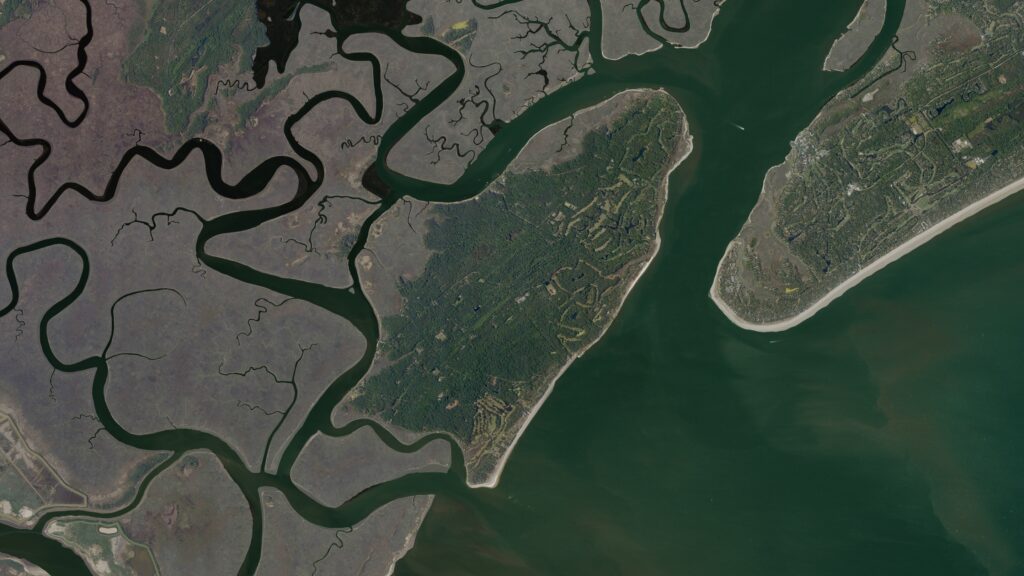 arial view of daufuskie island